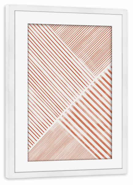Poster mit Rahmen weiß "Blush Pink Stripes" artboxONE - Abstrakt,Geometrie