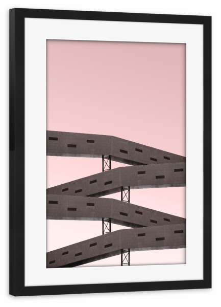 Poster mit Rahmen schwarz "Architecture in Pink" artboxONE - Architektur - Architecture,Pink,Modern