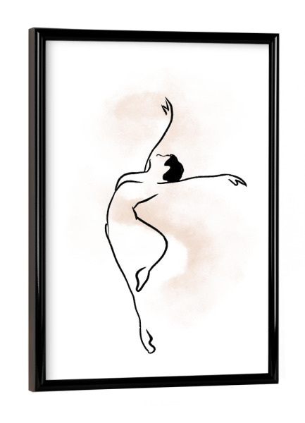 Poster mit schwarzem Rahmen "Ballerina Drawing" artboxONE - Menschen,Schwarzweiß - Ballerina,Dancer,Drawing