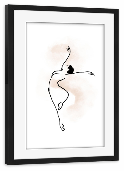 Poster mit Rahmen schwarz "Ballerina Drawing" artboxONE - Menschen,Schwarzweiß - Ballerina,Dancer,Drawing
