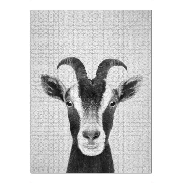 Puzzle Ravensburger "Goat - Black & White" artboxONE - Tiere,Schwarzweiß