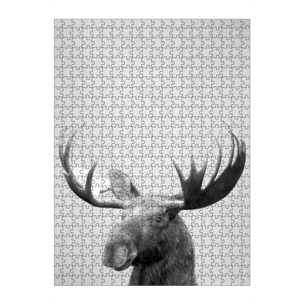 Puzzle Ravensburger "Moose - Black & White" artboxONE - Tiere,Schwarzweiß
