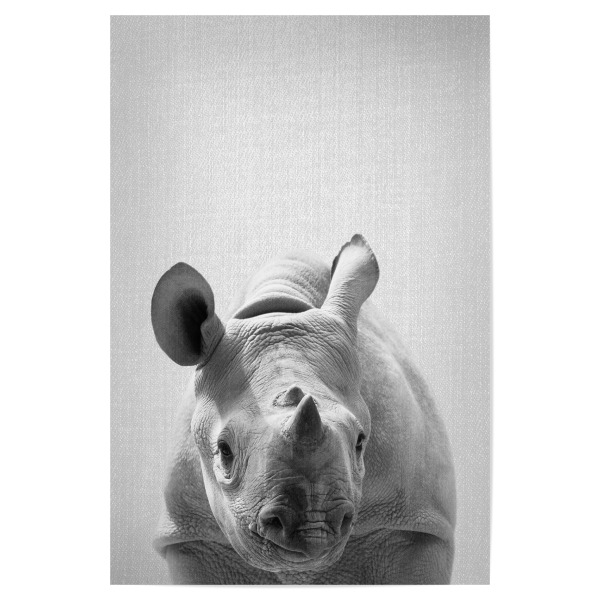 Poster 30x20 cm "Baby Rhino - Black & White" artboxONE - Tiere,Schwarzweiß