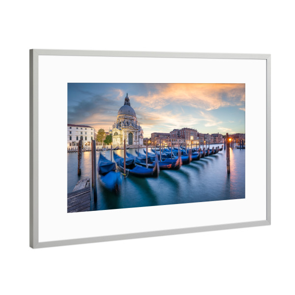 Poster mit Rahmen Silber "VENEDIG - Santa Maria Della Salute" artboxONE - Städte / Venedig