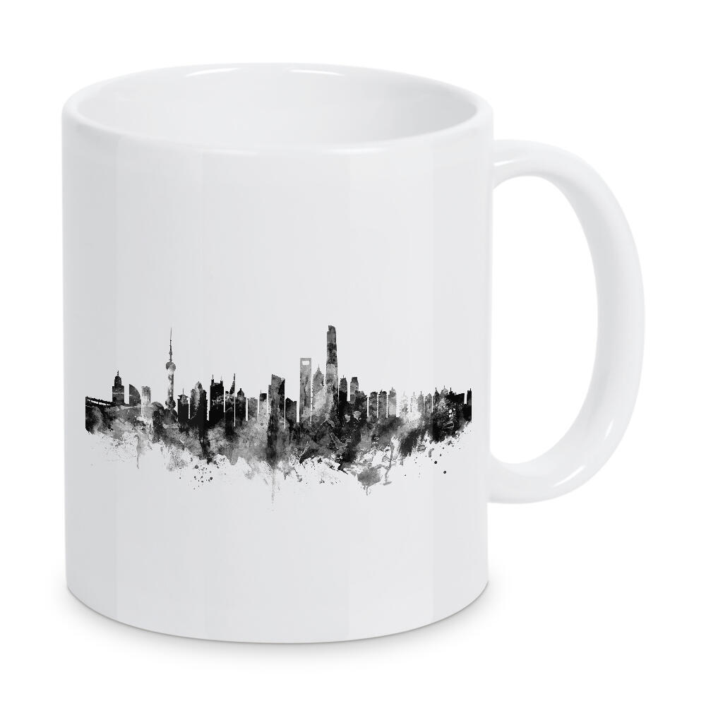 Tasse "Shanghai China Skyline" artboxONE - Städte,Reise,Schwarzweiß,Städte / Shanghai
