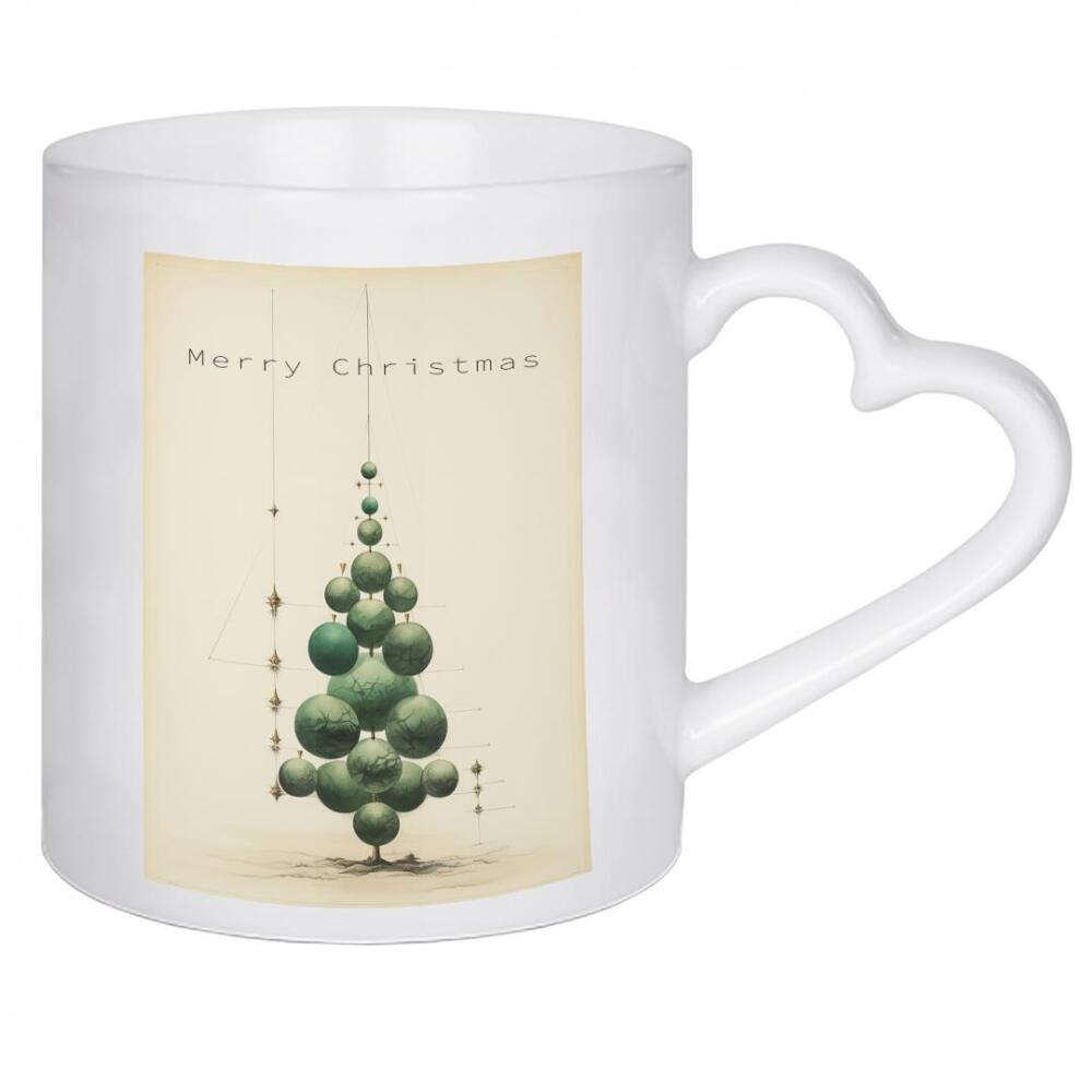 Herztasse "Merry Christmas Tree Davinci" artboxONE - Natur,Abstrakt,Weihnachten,Für Mama,Für Papa