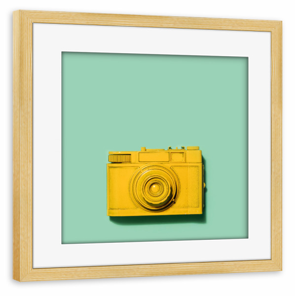 Poster mit Rahmen kiefer "Camera on a pastel background" artboxONE - Comic,Abstrakt