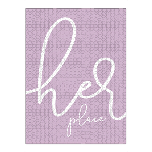 Puzzle Ravensburger "Ihr Platz - rosa" artboxONE - Typografie,Für Mama - Frau,Ehefrau,Minimalistisch,Schrift,Spruch,Modern - Bild frau
