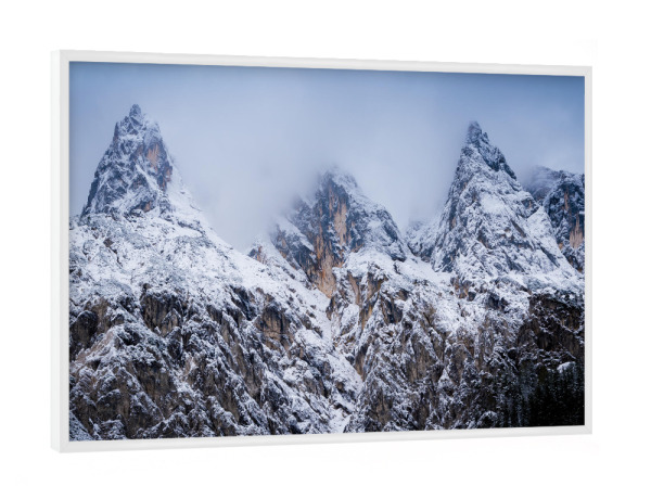 Poster mit weißem Rahmen "Gipfel und Wolken" artboxONE - Natur - Ramsau,Alpen,Berge,Bayern,Deutschland