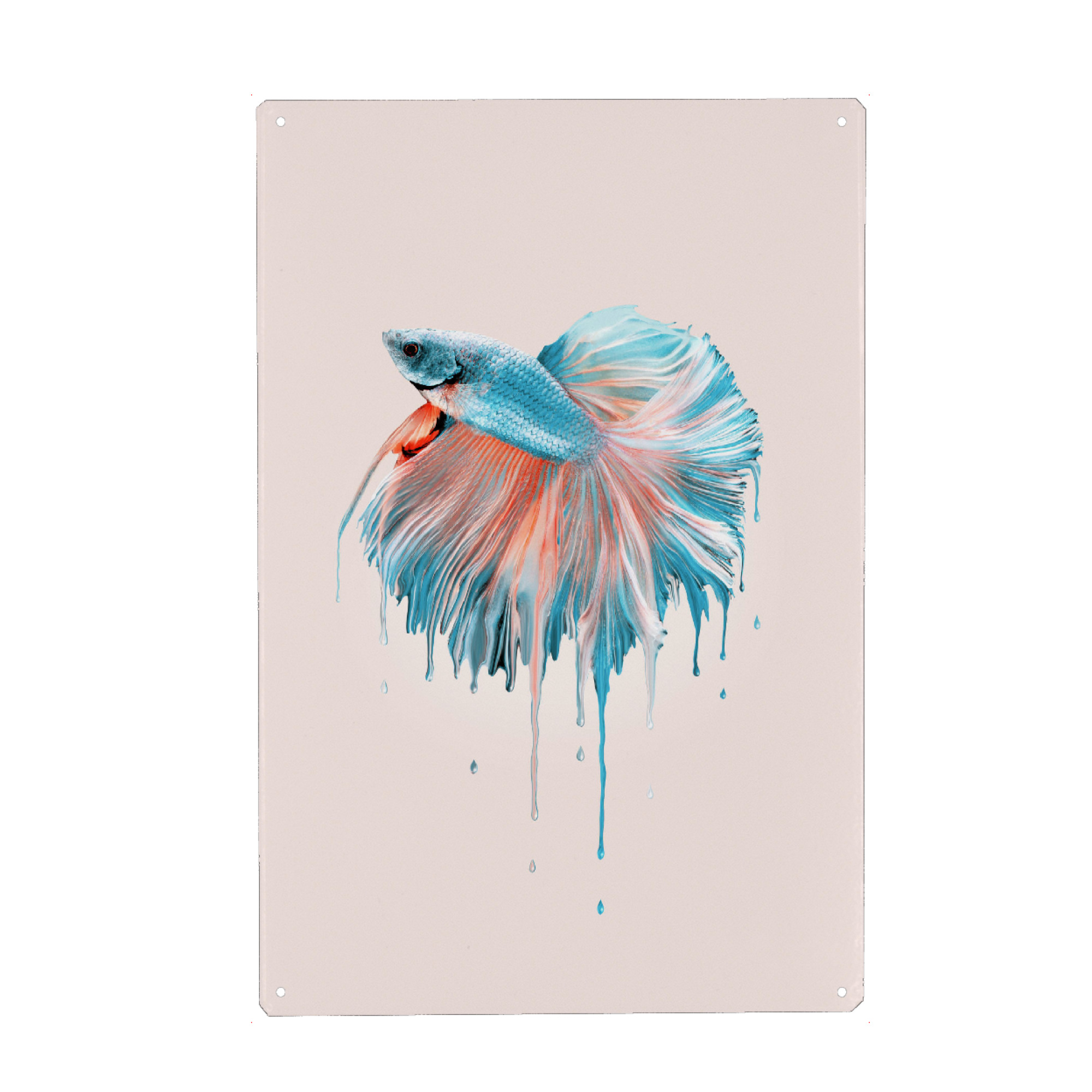 Metall Poster "MELTING FISH" artboxONE - Tiere,Abstrakt,Unterwasser,Fiktion