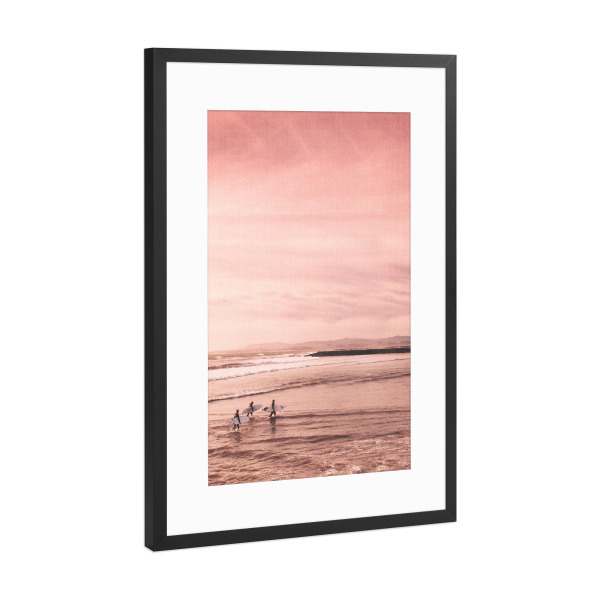 Poster mit Rahmen Schwarz (Metallic) "Surfer Sunset" artboxONE - Natur,Menschen,Reise / Strand und Meer,Sport,Sport / Sommerspiele,Männer