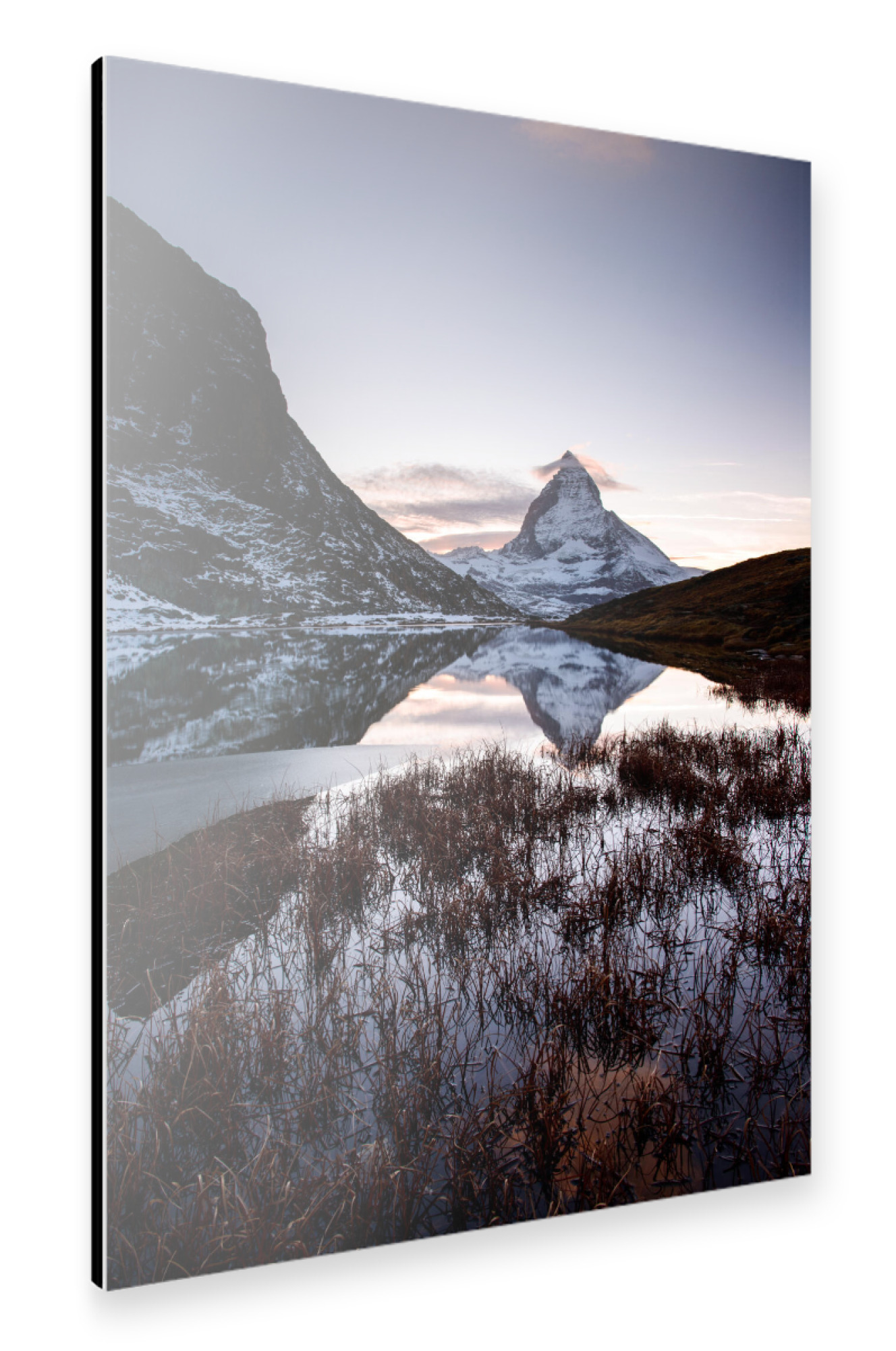 Alu-Dibond "Matterhorn mountain lake, Zermatt" 30x20 cm artboxONE