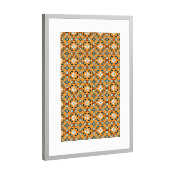 Poster mit Rahmen Silber "Cela Pattern" artboxONE - Abstrakt