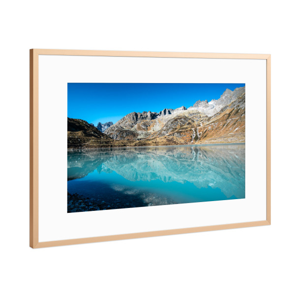 Poster mit Rahmen Kupfer "Steinsee mountain lake Switzerland" artboxONE - Natur,Reise / Länder
