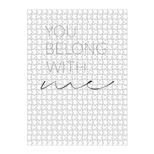 Puzzle Ravensburger "You belong with me 2" artboxONE - Typografie,Schwarzweiß,Liebe - Liebe,Partner,Beziehung,Du gehörst zu mir,Einheit - Bild liebe