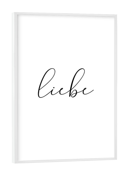 Poster mit weißem Rahmen "(Glück Familie) Liebe" artboxONE - Typografie,Schwarzweiß,Liebe