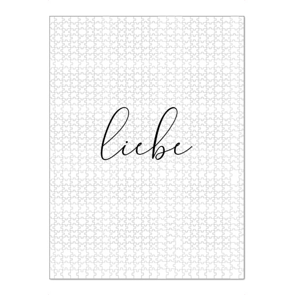 Puzzle Ravensburger "(Glück Familie) Liebe" artboxONE - Typografie,Schwarzweiß,Liebe - Glück,Familie,Liebe,Minimalistisch,Handschrift,Handlettering