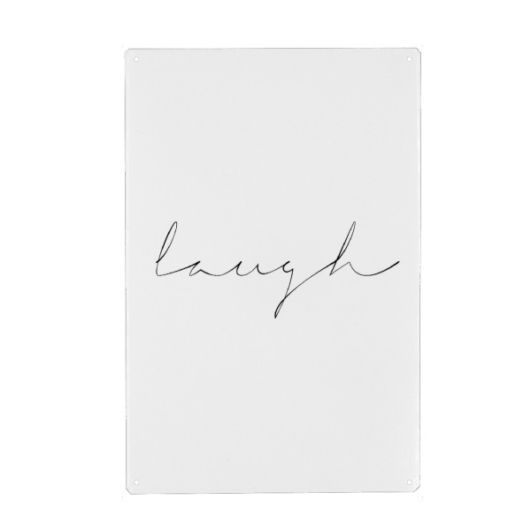 Metall Poster "(live love) laugh" artboxONE - Typografie,Schwarzweiß,Liebe - Lebe,Liebe,Lache,Motivation - Blechschild