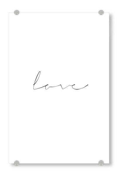 Acrylglasbild "(live) love (laugh)" artboxONE - Typografie,Schwarzweiß,Liebe - Lebe,Liebe,Lache,Motivation