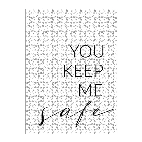 Puzzle Ravensburger "You keep me safe" artboxONE - Typografie,Schwarzweiß,Liebe - Liebe,Sicherheit,Partner,Beziehung,I'll keep you wild - Bild liebe