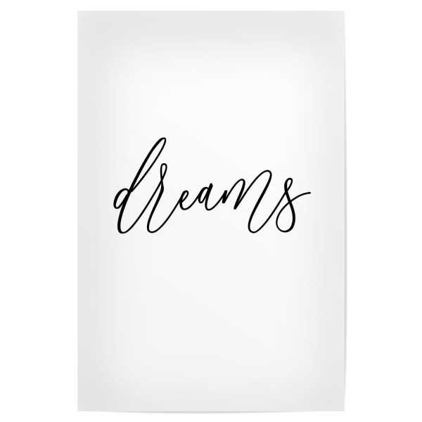 Poster "(Sweet) Dreams" artboxONE - Typografie,Schwarzweiß - Träume,Bett,Sweet,Dreams,Schlafzimmer,Schlafen,Süße,Süße träume