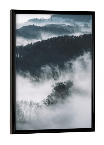 Poster mit schwarzem Rahmen "Forest - Right" artboxONE - Natur - Wald,Nebel,Bäume,Wolken