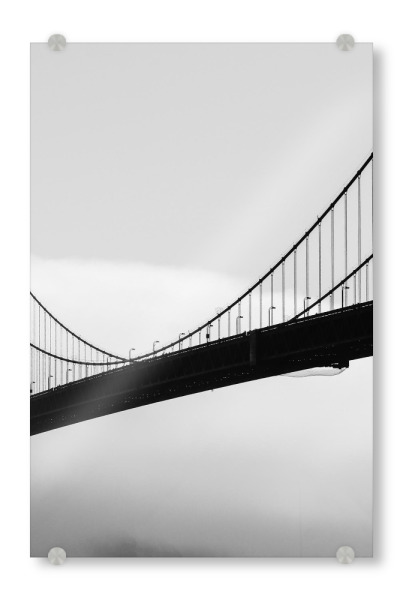 Acrylglasbild "Foggy Golden Gate Bridge - Right" artboxONE - Reise,Schwarzweiß,Städte / San Francisco