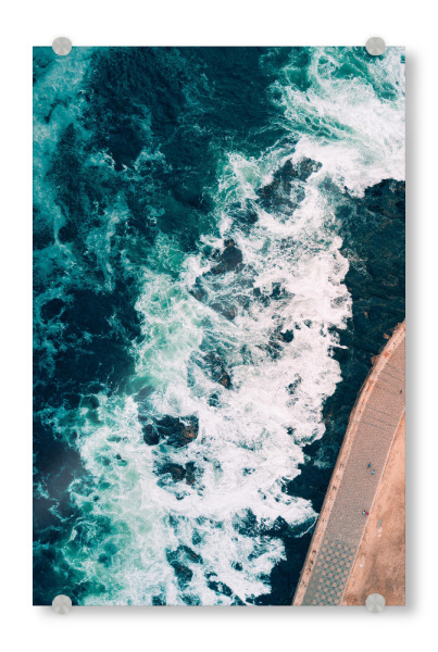 Acrylglasbild "Sea Point - Left" artboxONE - Reise / Strand und Meer,Reise / Afrika,Städte / Weitere - Kapstadt,Sea point,Meer,Strand,Wellen,Südafrika