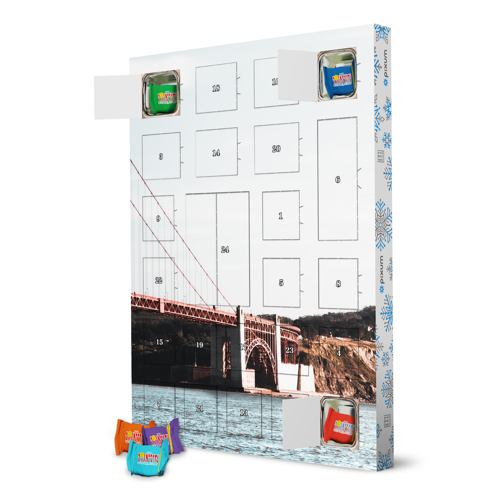 Adventskalender mit Tony's Chocolonely Golden Gate Bridge - Right artboxONE Adventskalender Reise