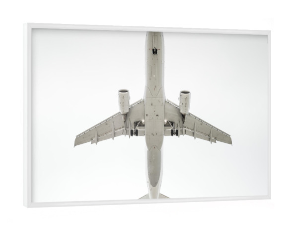Poster mit weißem Rahmen "Flugzeug" artboxONE - Reise - Fliegen,Flugzeug,Reisen,Technik,Minimal