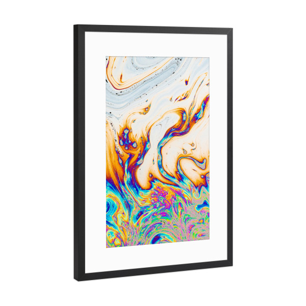 Poster mit Rahmen Schwarz (Metallic) "Marble & Fire" artboxONE - Abstrakt,Marmor - Graphic design,Abstract,Marble,Pattern,Texture,Minimal,Concept