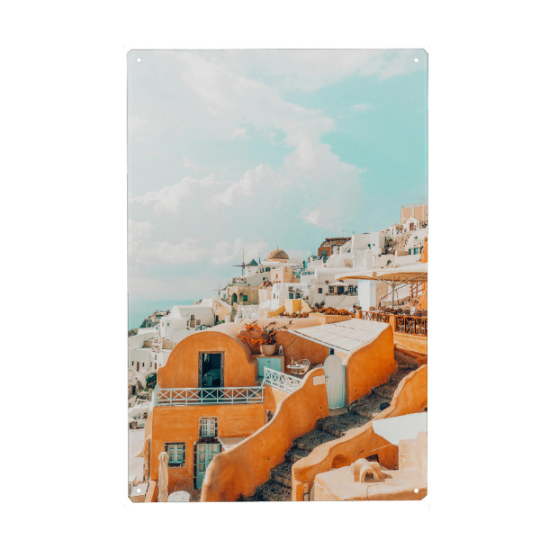 Metall Poster "Santorini-II" artboxONE - Reise - Greece,Travel,Architecture,Houses,Santorini,Vacation - Blechschild