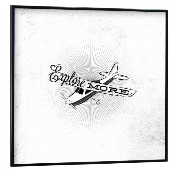 Poster mit schwarzem Rahmen 30x30 cm "Plane Retro" artboxONE - Reise,Schwarzweiß