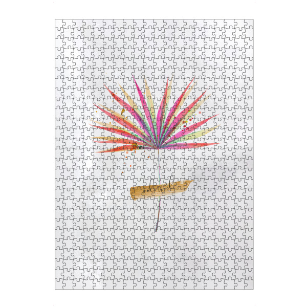 artboxONE Puzzle "Tropical leaf colorful" artboxONE - Natur,Floral - Exotic,Summer,Floral,Nature,Tropical,Flower,Leaf,Blossom,Bouquet,Vivid,Paint
