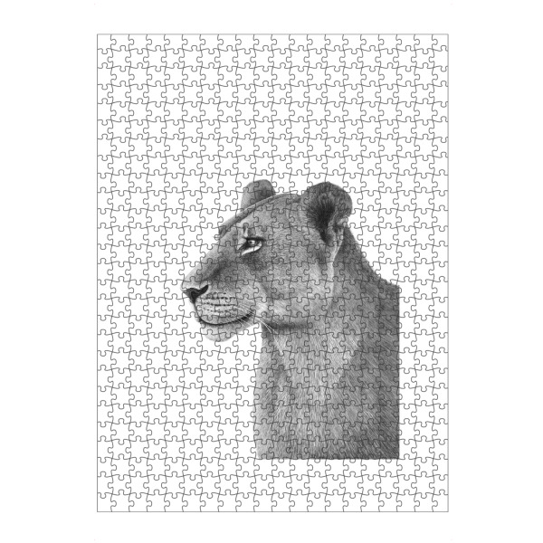 artboxONE Puzzle "The Lioness" artboxONE - Natur,Tiere,Schwarzweiß - Cat,Lioness,Black and white,Lion,Illustration - Bild cat