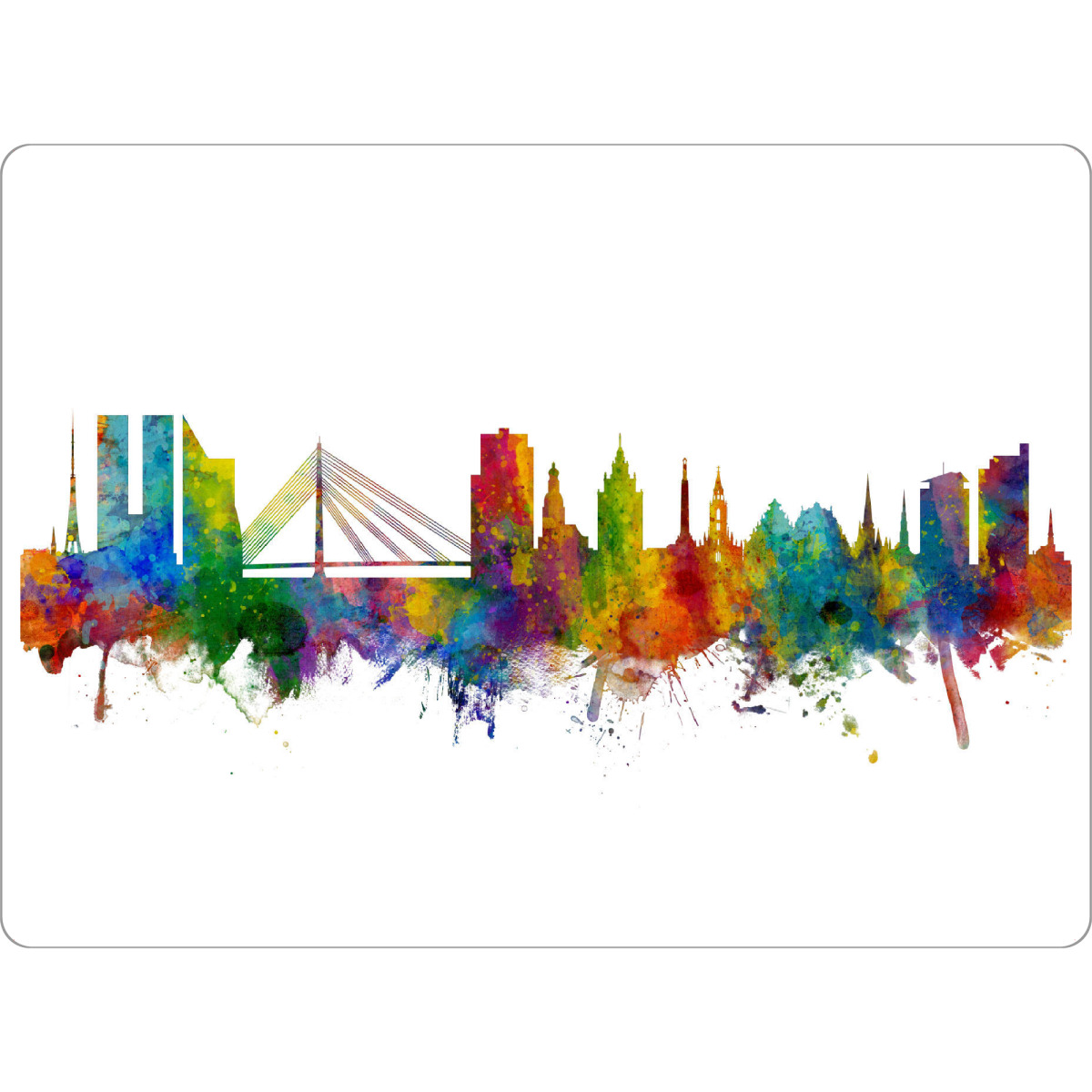 Tischset "Riga Latvia Skyline" artboxONE - Städte - Riga,Latvia,Skyline,Cityscape,Painting,Watercolour,Stadtbild - Bild riga