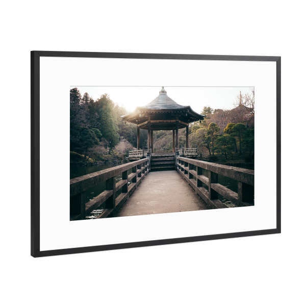 Poster mit Rahmen Schwarz (Metallic) "The Zen Moment" artboxONE - Reise / Asien,Städte / Tokio