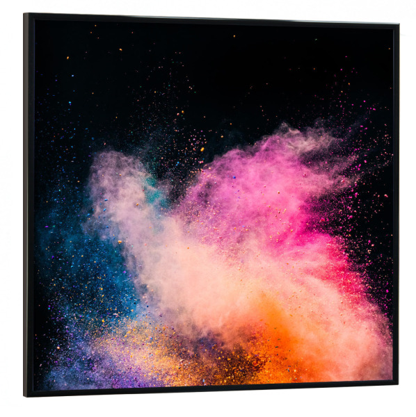 Poster mit schwarzem Rahmen 30x30 cm "Colorful holi powder blowing up" artboxONE - Abstrakt,Festivals