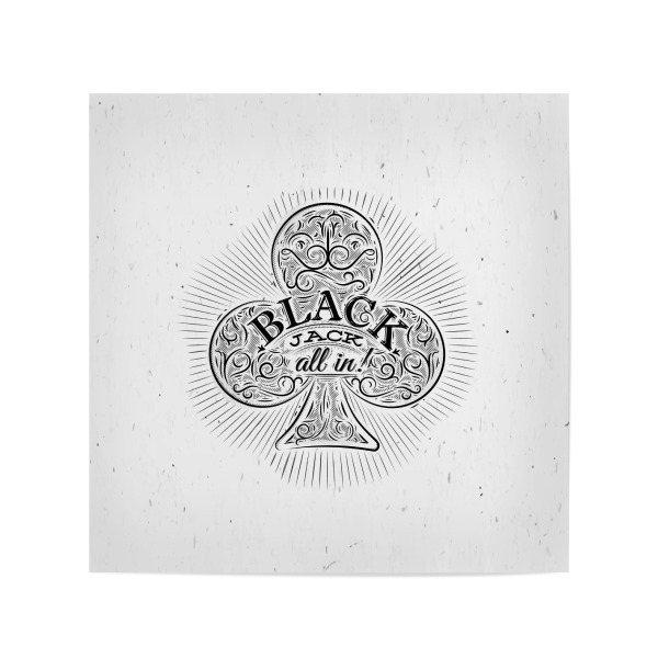 Poster 20x20 cm "Clubs black jack" artboxONE - Schwarzweiß,Männer