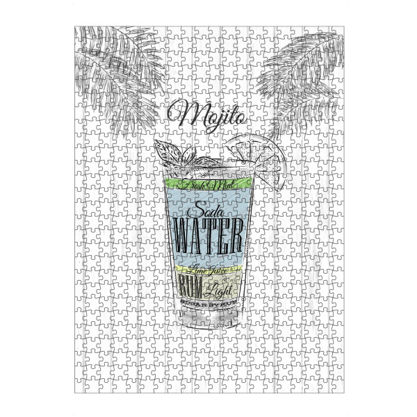 Puzzle Ravensburger "Mojito cocktail wood" artboxONE - Essen & Trinken / Alkohol - Cocktail,Glass,Alcohol,Illustration,Mojito - Bild cocktail
