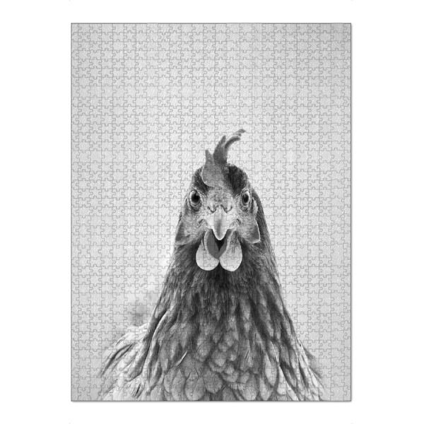 Puzzle Ravensburger "Chicken - Black & white" artboxONE - Natur,Tiere,Schwarzweiß - Animal,Animals,Nature,Chicken,Birds,Hen,Rooster,Chicks