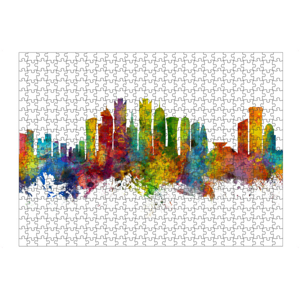 artboxONE Puzzle "Doha Qatar Skyline" artboxONE - Städte - Doha,Qatar,Skyline,Cityscape,Painting,Watercolour,Stadtbild - Bild doha
