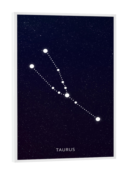 Poster mit weißem Rahmen "Taurus zodiac constellation" artboxONE - Schwarzweiß,Galaxy
