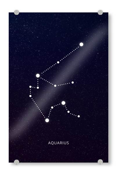 Acrylglasbild "Aquarius constellation zodiac" artboxONE - Schwarzweiß,Galaxy