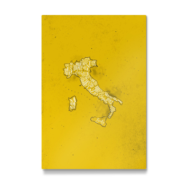 Galerie-Print "Map Italy vintage yellow" 30x20 cm artboxONE