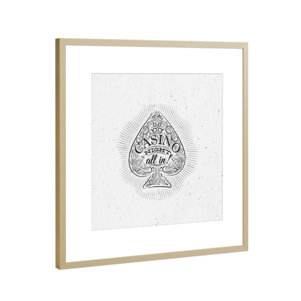 Poster mit Rahmen Gold "Spades casino night" artboxONE - Fashion,Festivals