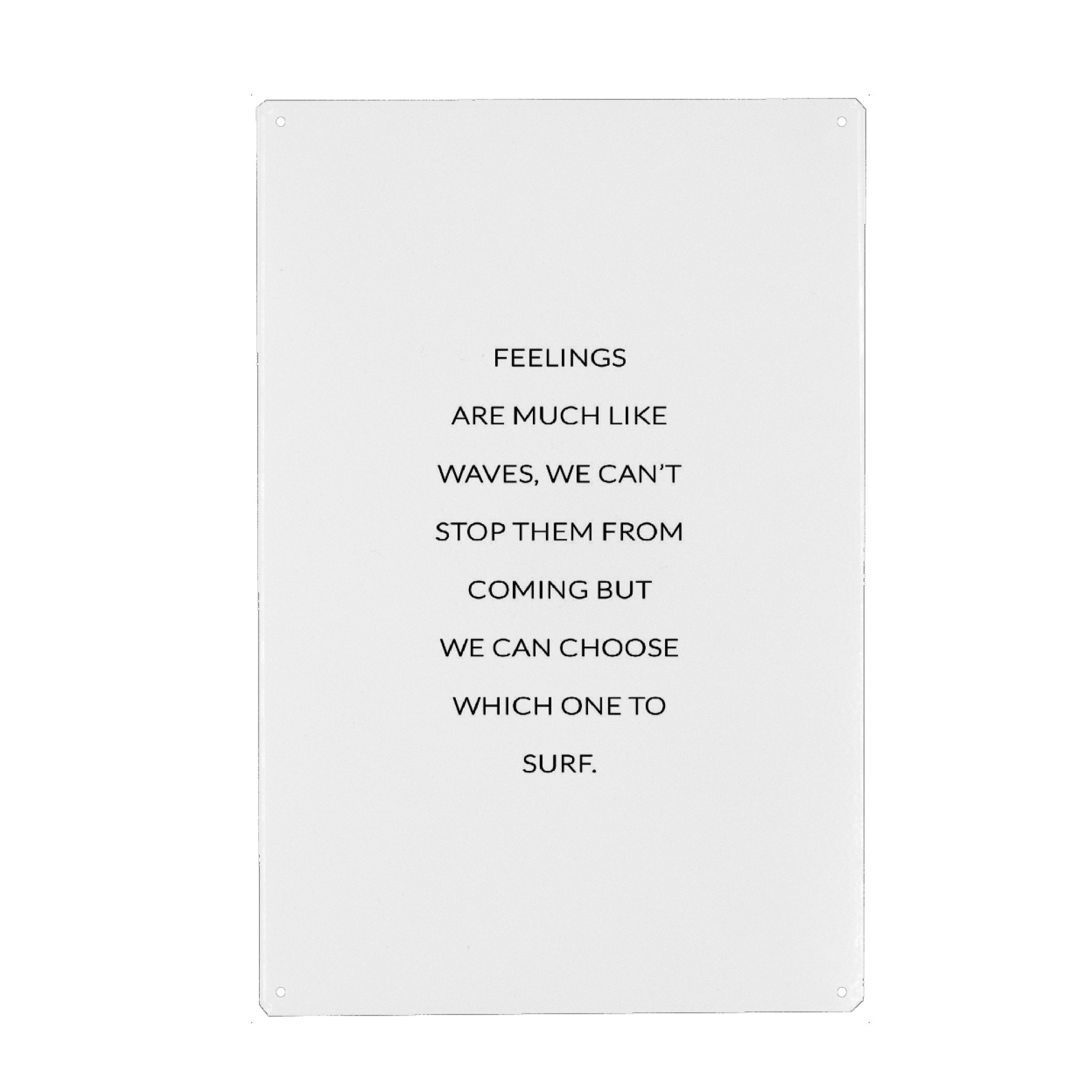 Holzbild "Feelings are like waves" artboxONE - Typografie,Schwarzweiß - Motivation,Inspiration,Welle,Wave,Surf,Feelings,Gefühle