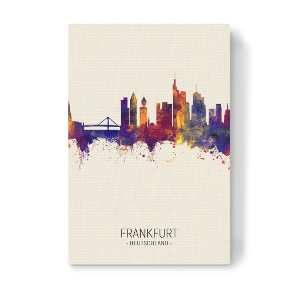 Leinwandbild "Frankfurt Skyline Beige" artboxONE - Städte / Frankfurt - Frankfurt,Germany,Skyline,Cityscape,Painting,Watercolour,Stadtbild