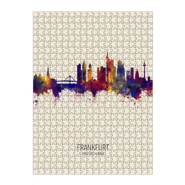 Puzzle Ravensburger "Frankfurt Skyline Beige" artboxONE - Städte / Frankfurt - Frankfurt,Germany,Skyline,Cityscape,Painting,Watercolour,Stadtbild