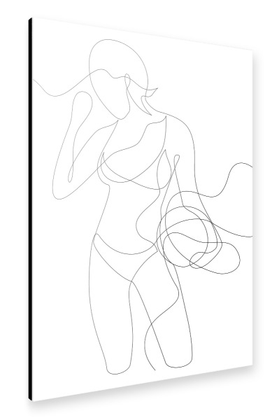 Alu-Dibond "Woman with Basketball" 30x20 cm artboxONE